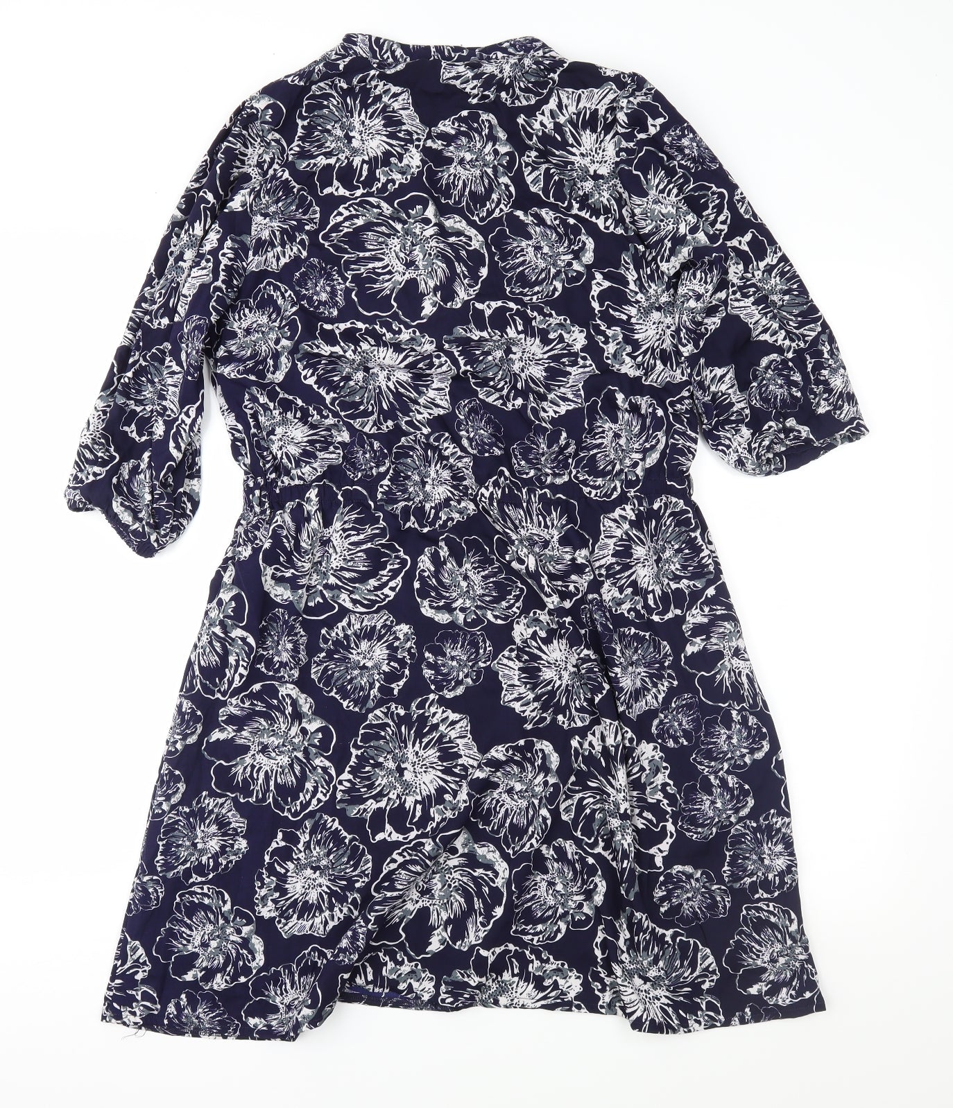 Yumi Womens Blue Floral  Fit & Flare  Size 12