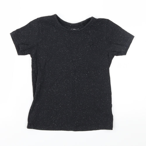 NEXT Boys Black Spotted Jersey Basic T-Shirt Size 4-5 Years