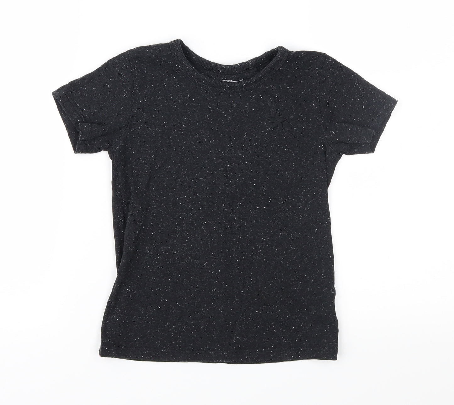 NEXT Boys Black Spotted Jersey Basic T-Shirt Size 4-5 Years
