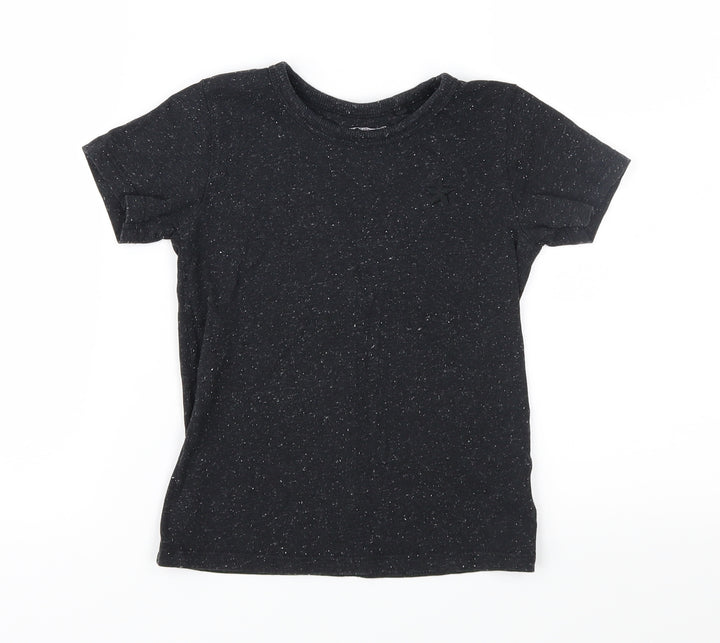 NEXT Boys Black Spotted Jersey Basic T-Shirt Size 4-5 Years