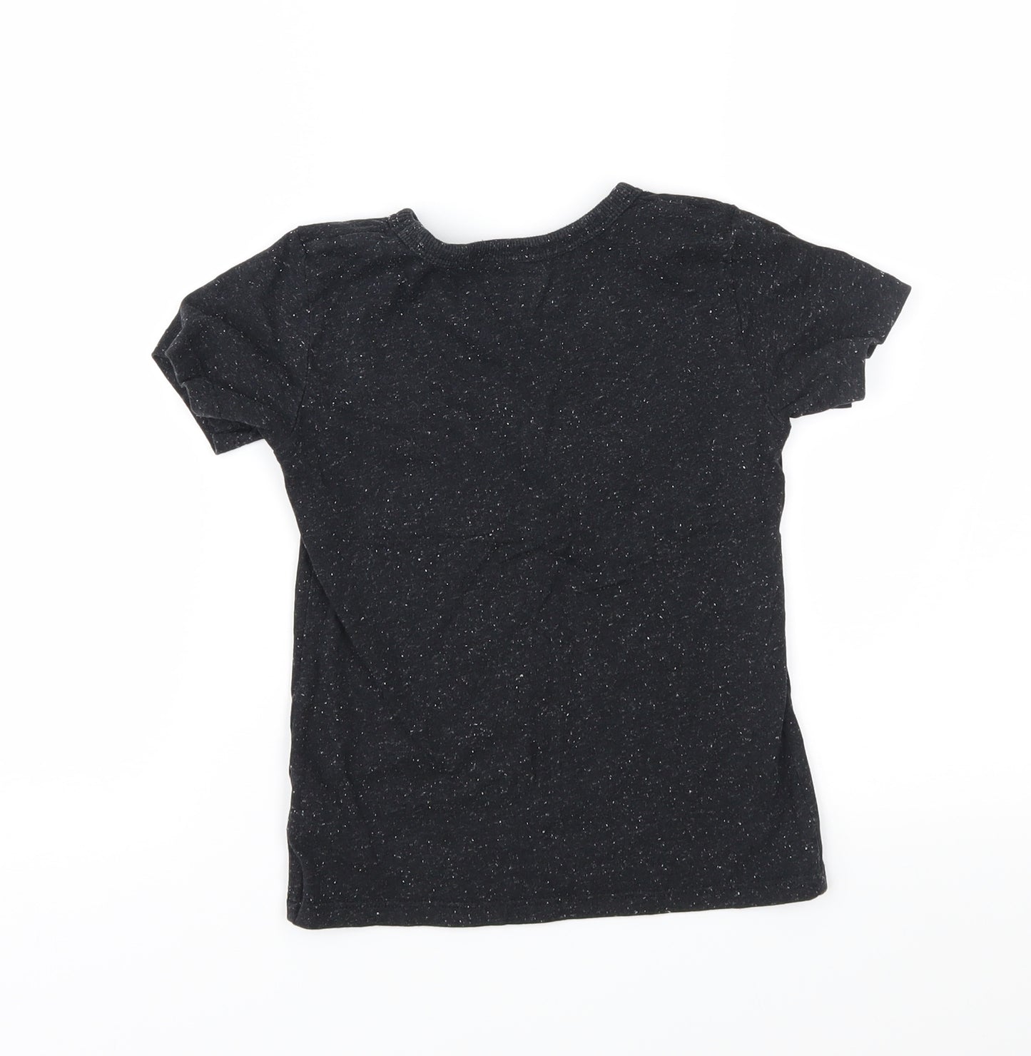 NEXT Boys Black Spotted Jersey Basic T-Shirt Size 4-5 Years