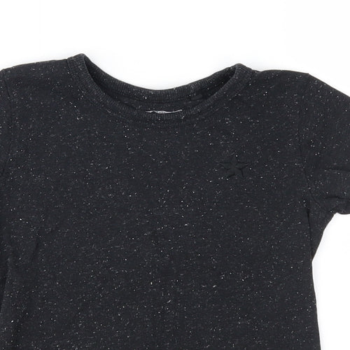 NEXT Boys Black Spotted Jersey Basic T-Shirt Size 4-5 Years