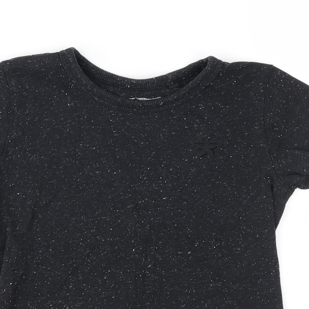 NEXT Boys Black Spotted Jersey Basic T-Shirt Size 4-5 Years