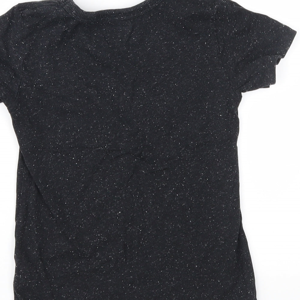 NEXT Boys Black Spotted Jersey Basic T-Shirt Size 4-5 Years