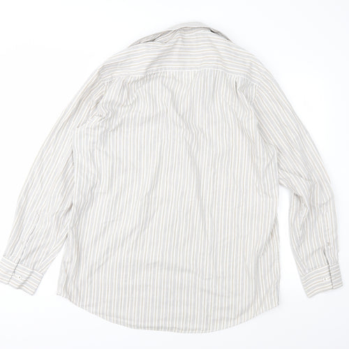 Taylor & Wright Mens Brown Striped   Button-Up Size 16.5