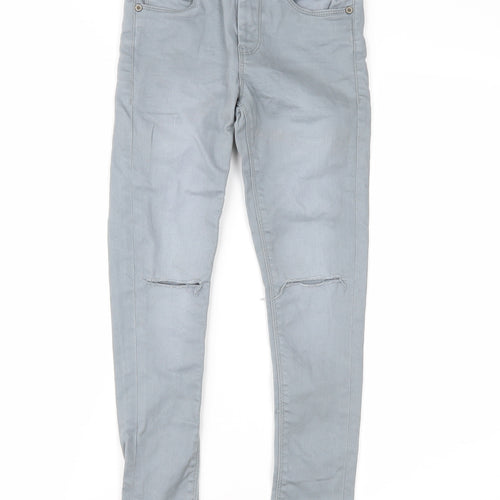 NEXT Boys Grey  Denim Skinny Jeans Size 8 Years - Distressed