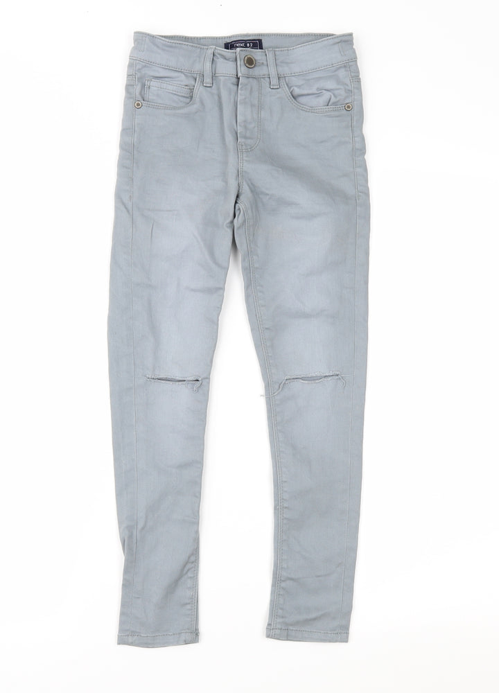 NEXT Boys Grey  Denim Skinny Jeans Size 8 Years - Distressed