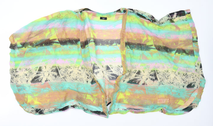 F&F Womens Multicoloured Geometric Chiffon Basic Blouse Size L - Beach