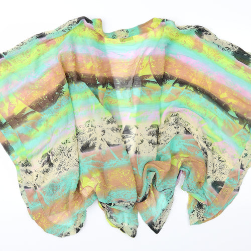F&F Womens Multicoloured Geometric Chiffon Basic Blouse Size L  - Beach
