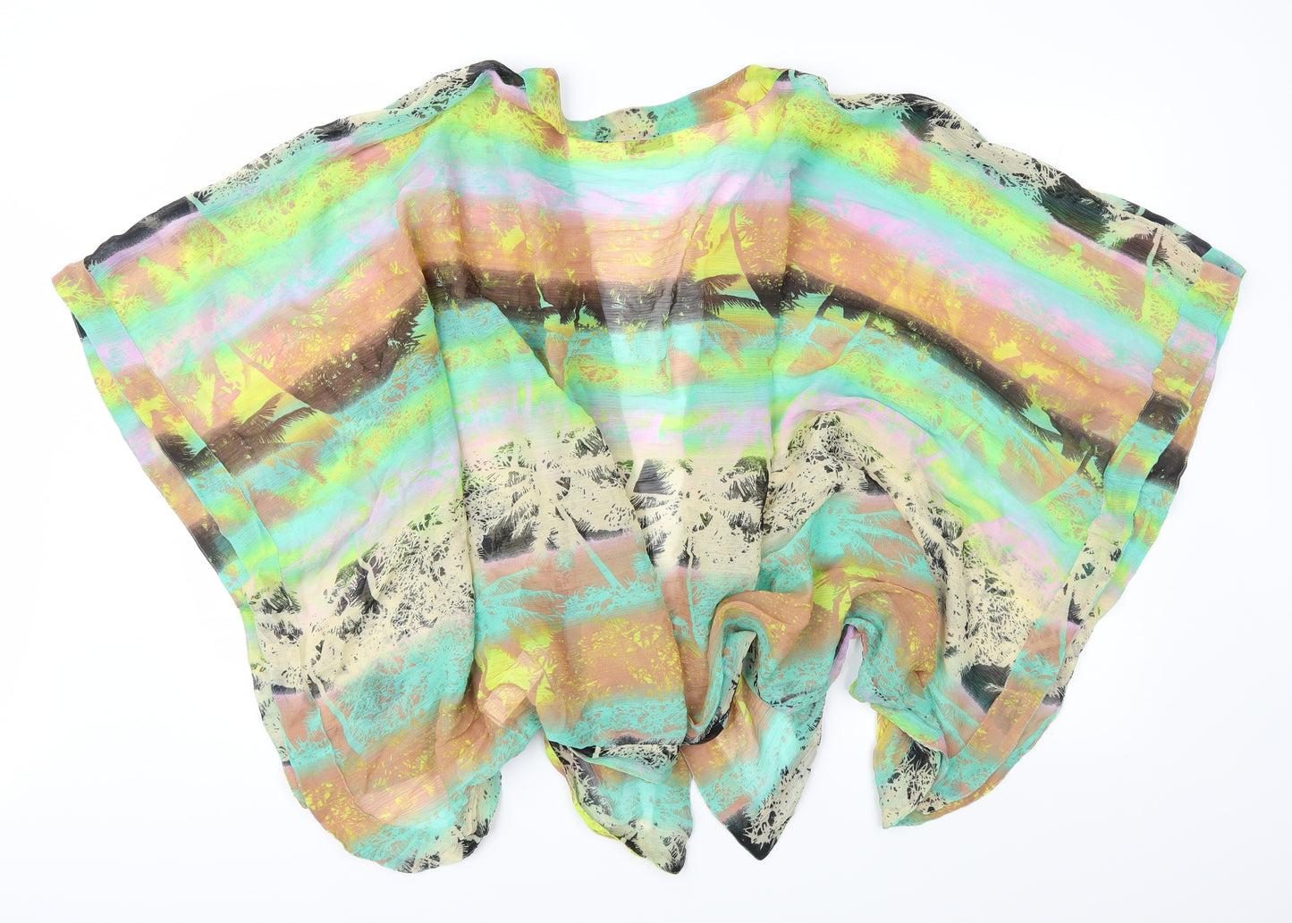 F&F Womens Multicoloured Geometric Chiffon Basic Blouse Size L  - Beach