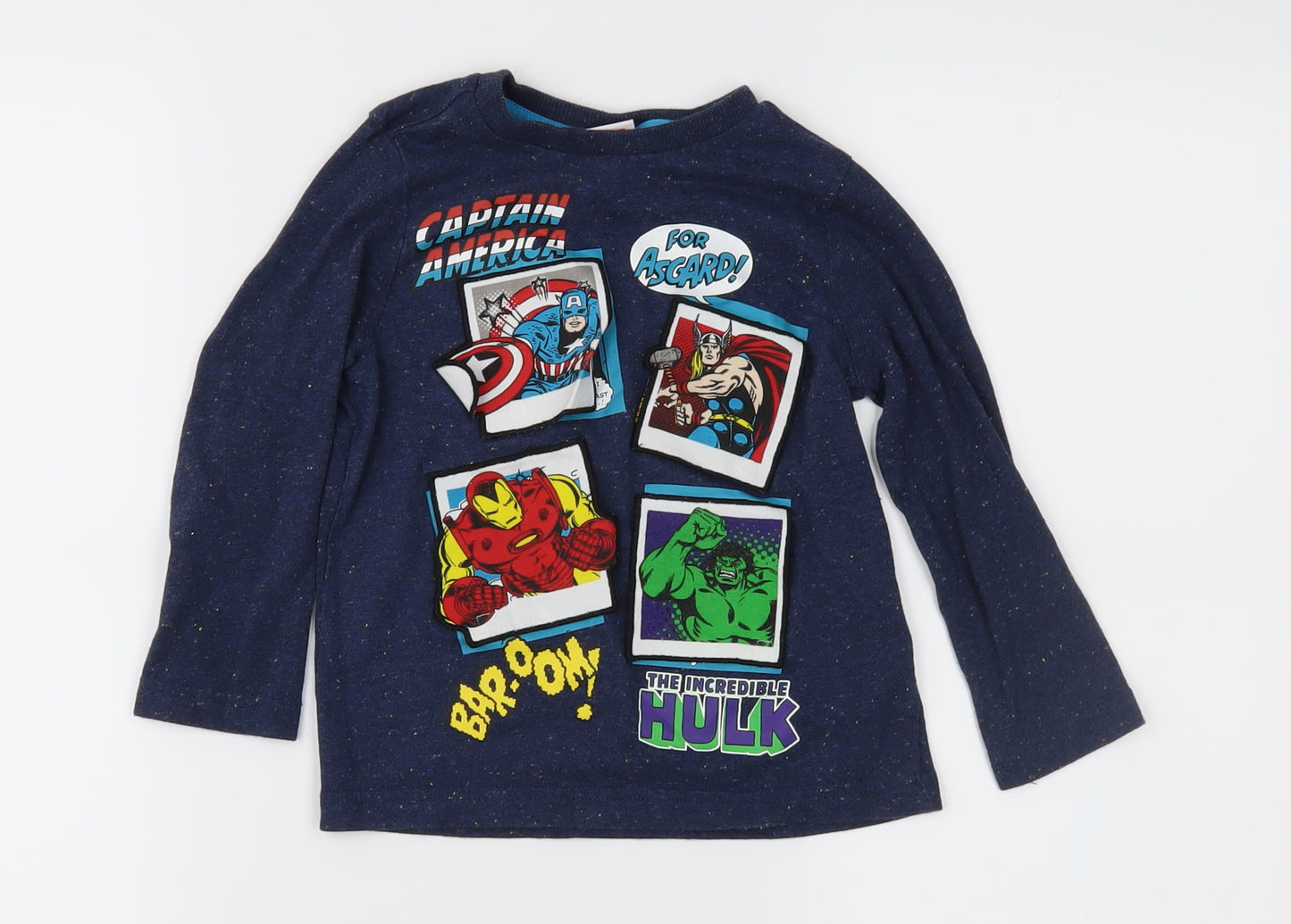 Marvel Boys Blue  Jersey Basic T-Shirt Size 3-4 Years  - Captain America