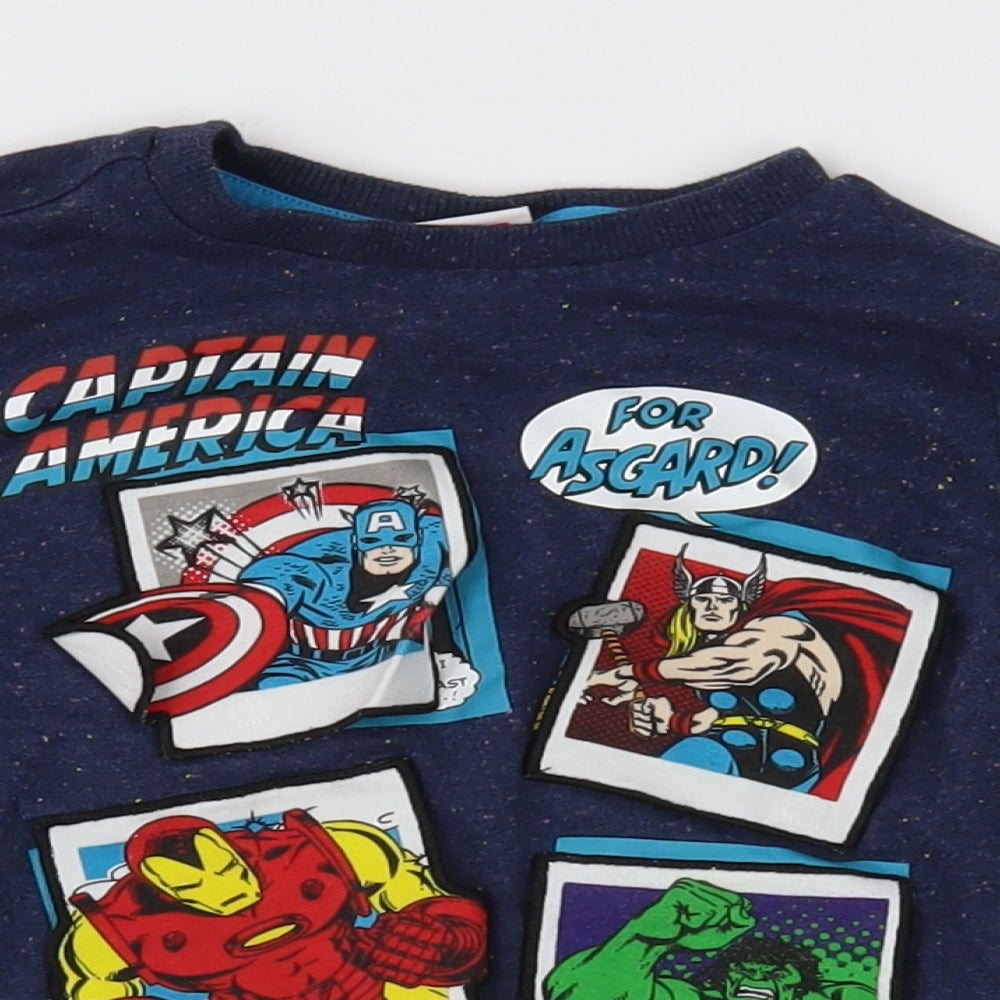 Marvel Boys Blue  Jersey Basic T-Shirt Size 3-4 Years  - Captain America