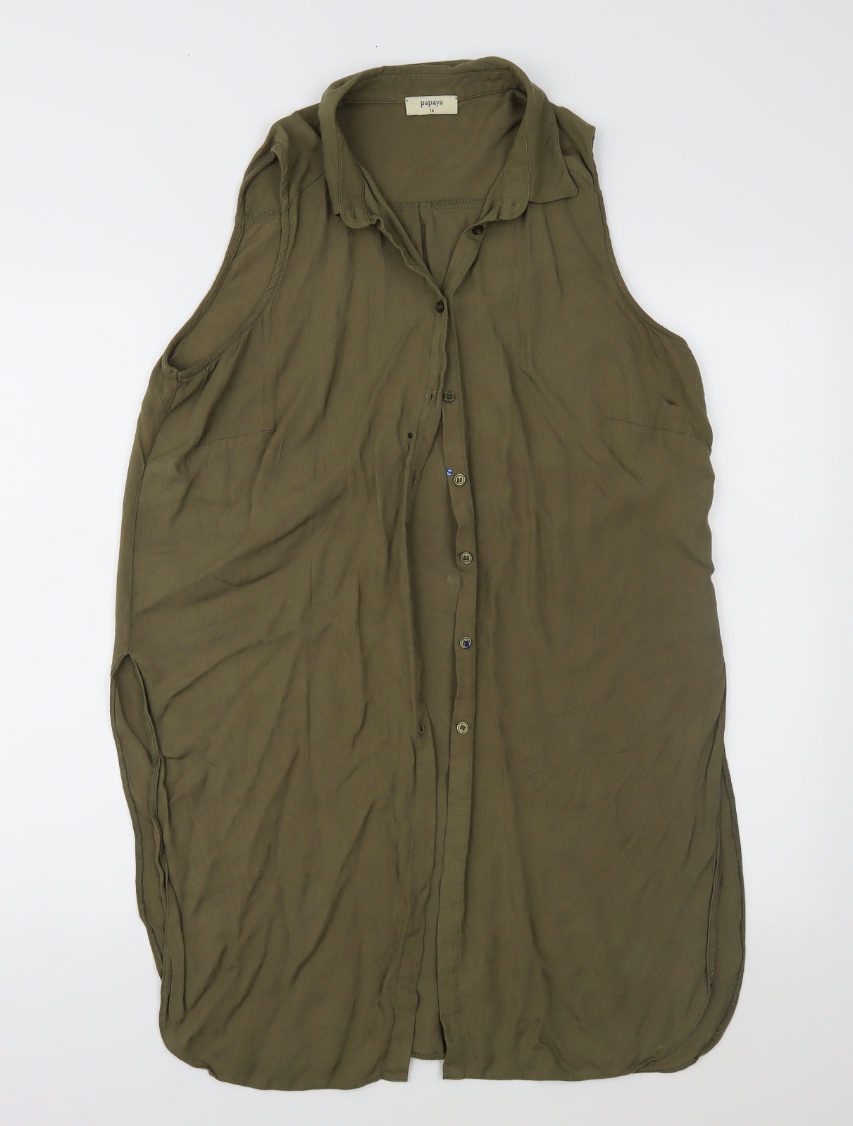 Papaya Womens Green   Tunic Blouse Size 16