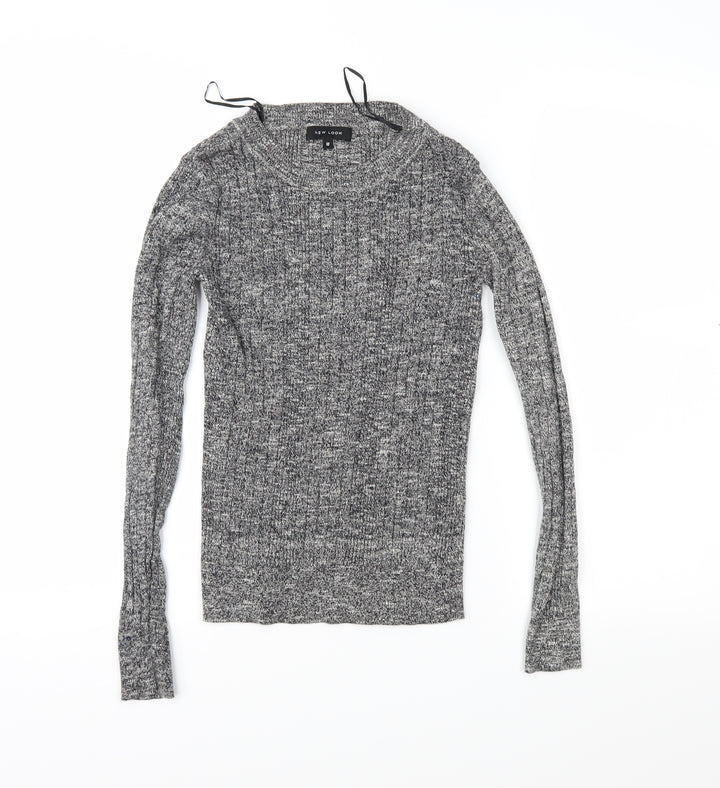 New Look Womens Grey  Knit Pullover Jumper Size 10