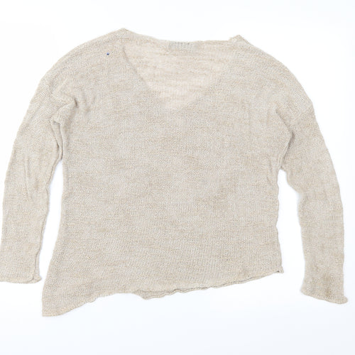 Zara Womens Beige  Knit Pullover Jumper Size S