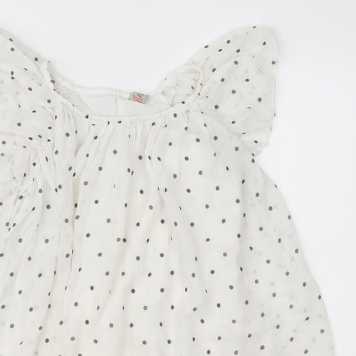 TU Girls Grey Polka Dot Chiffon Fit & Flare  Size 6 Years