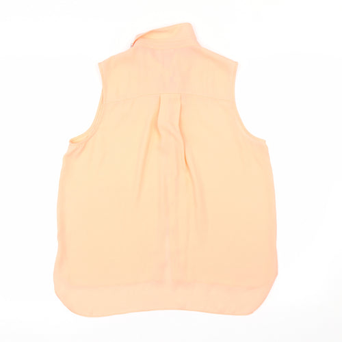 River Island Womens Orange   Basic Button-Up Size 12  - RHINESTOED COLLAR