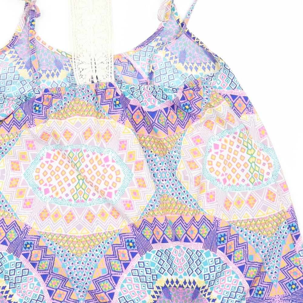 Primark Womens Multicoloured Geometric  Camisole Blouse Size 14