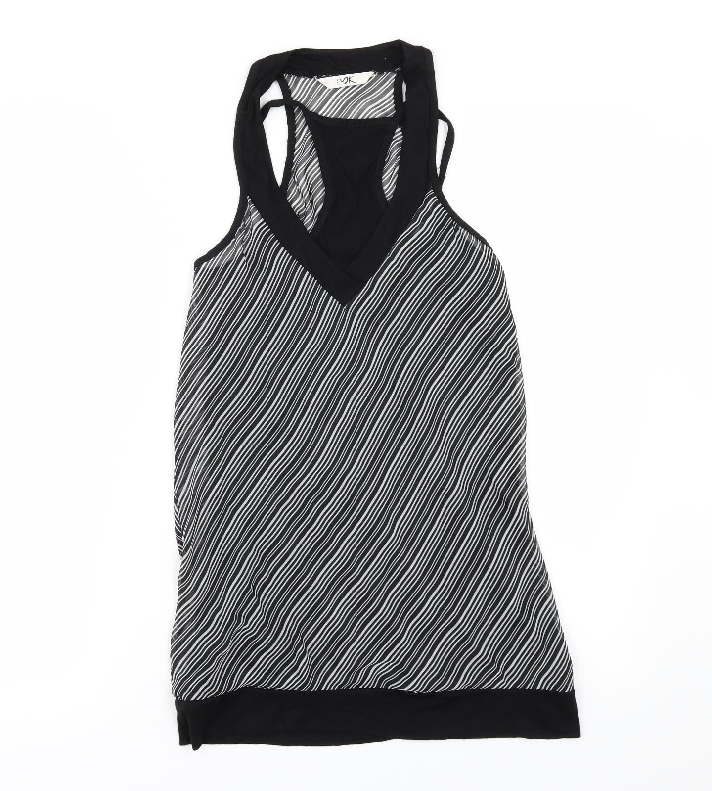 MK  Womens Black Striped  Camisole T-Shirt Size 10