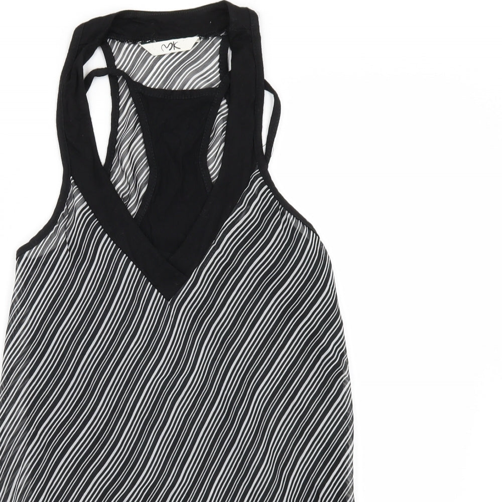MK  Womens Black Striped  Camisole T-Shirt Size 10