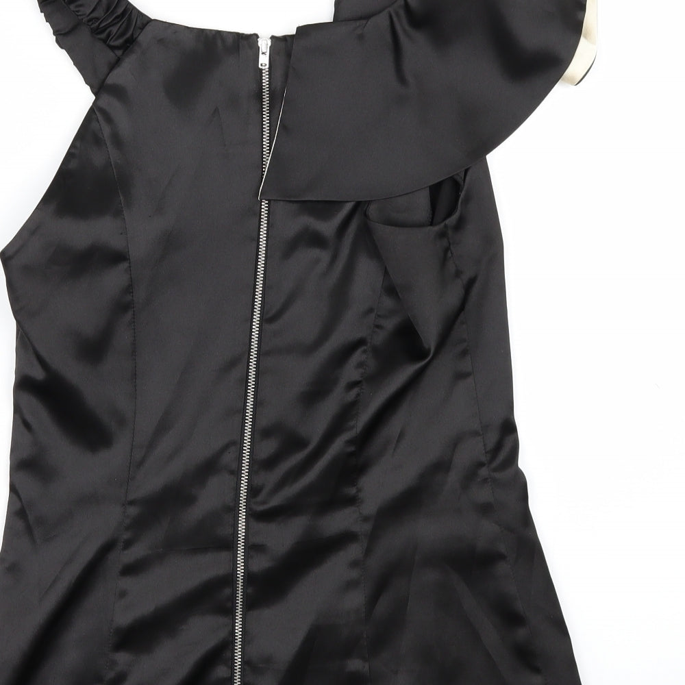 et vous Womens Black   Tunic Blouse Size 8  - Shoulder Detail
