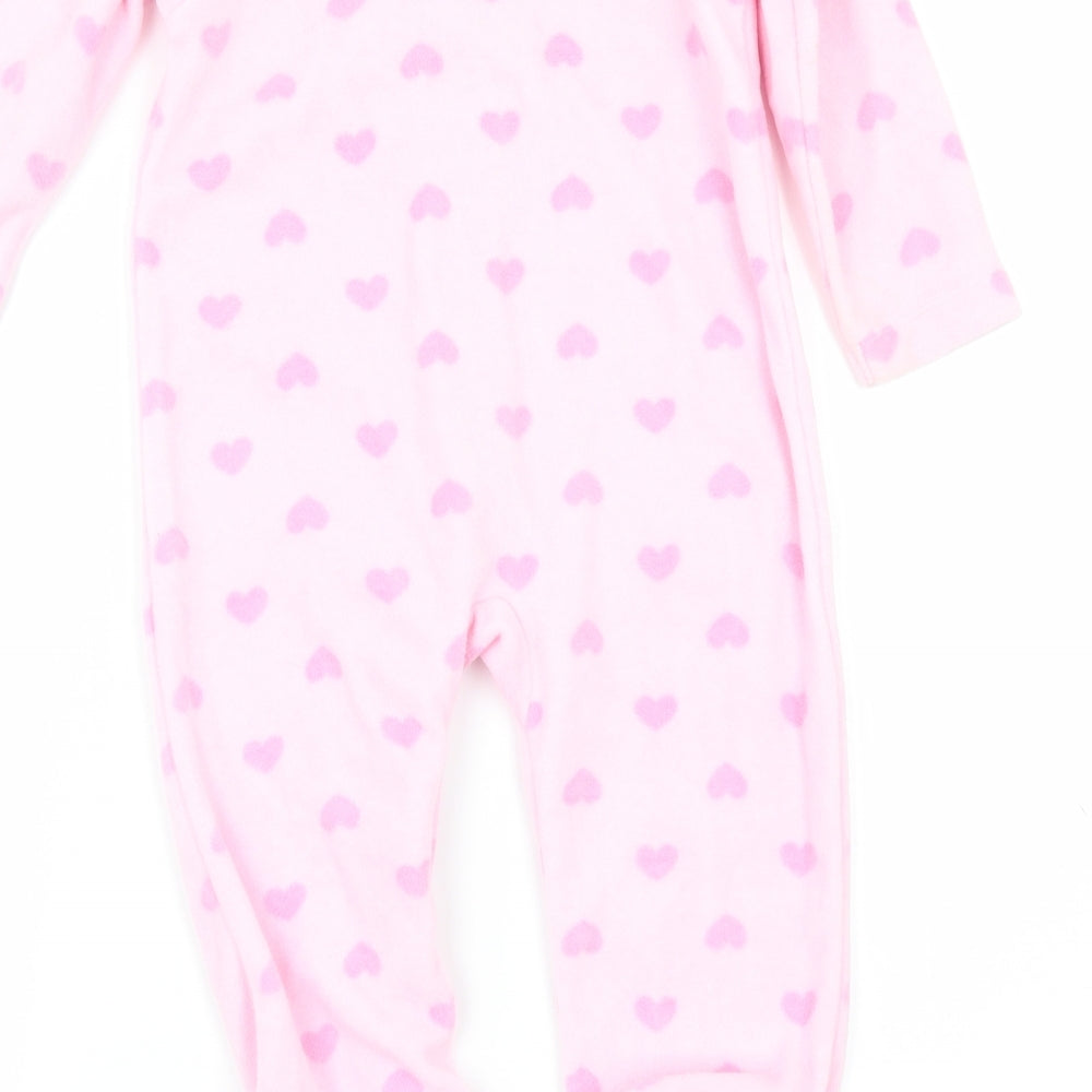 BHS Girls Pink Solid Fleece Kimono One Piece Size 12-18 Months