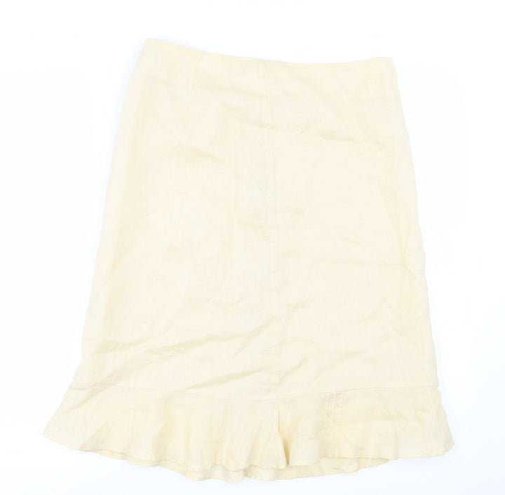H&M Womens Yellow A-Line Skirt Size 8