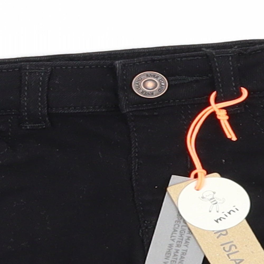 River Island Boys Black  Denim Cropped Jeans Size 3-6 Months  - SHORTS