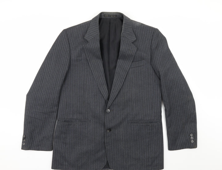 Hodges Mens Grey Striped  Jacket Suit Jacket Size 42