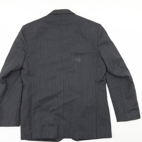 Hodges Mens Grey Striped  Jacket Suit Jacket Size 42