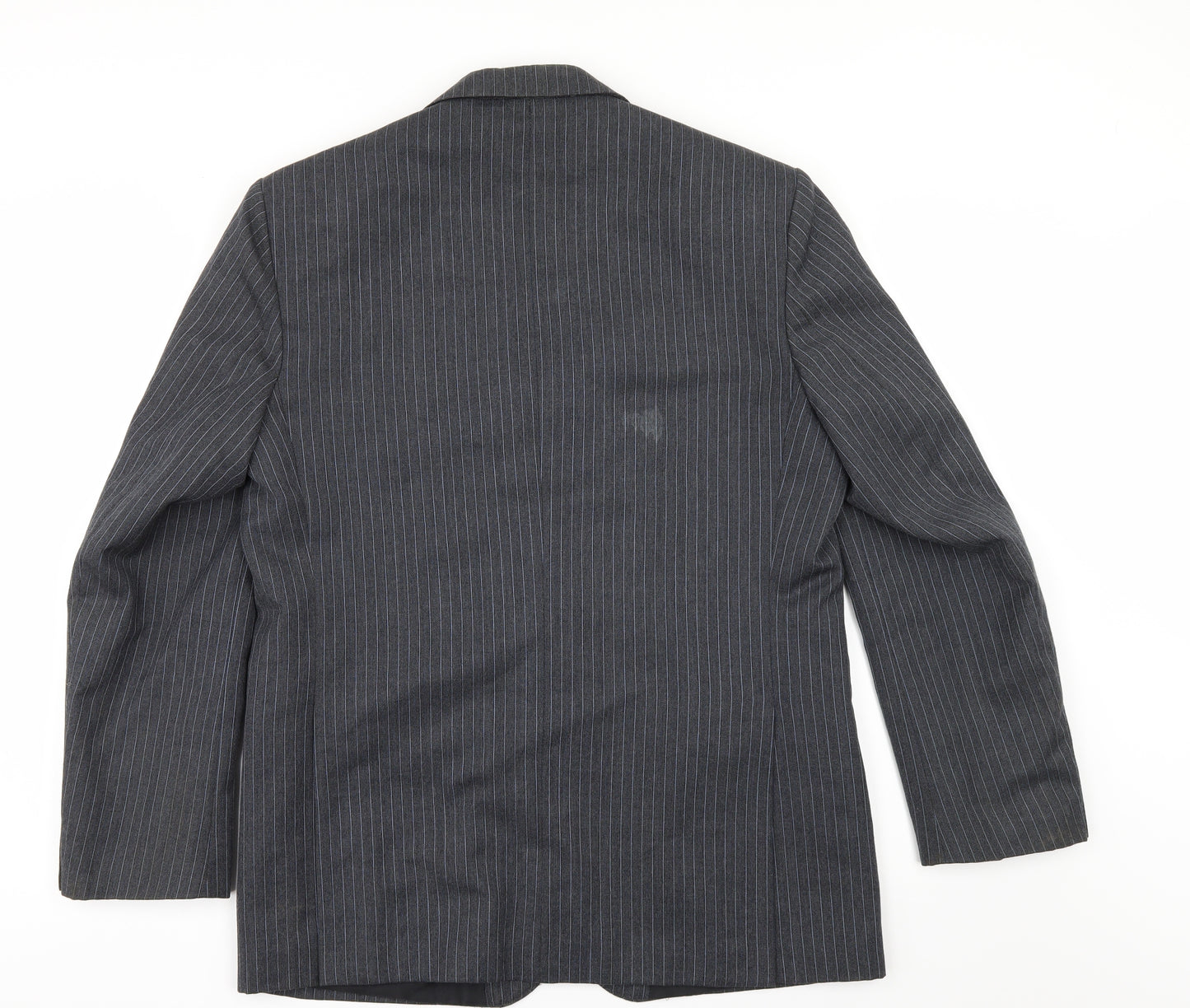 Hodges Mens Grey Striped  Jacket Suit Jacket Size 42