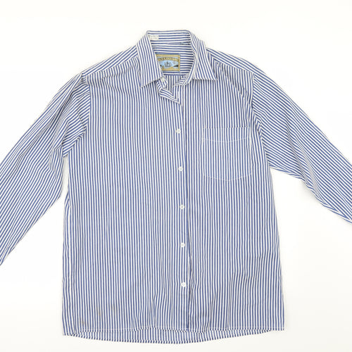 OLD ALEXANDER Mens Black Striped   Button-Up Size 15.5