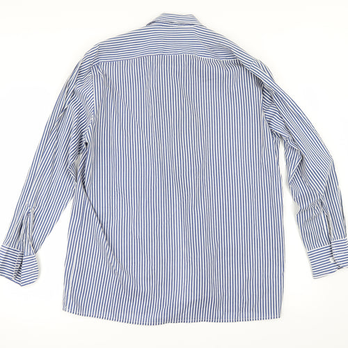 OLD ALEXANDER Mens Black Striped   Button-Up Size 15.5