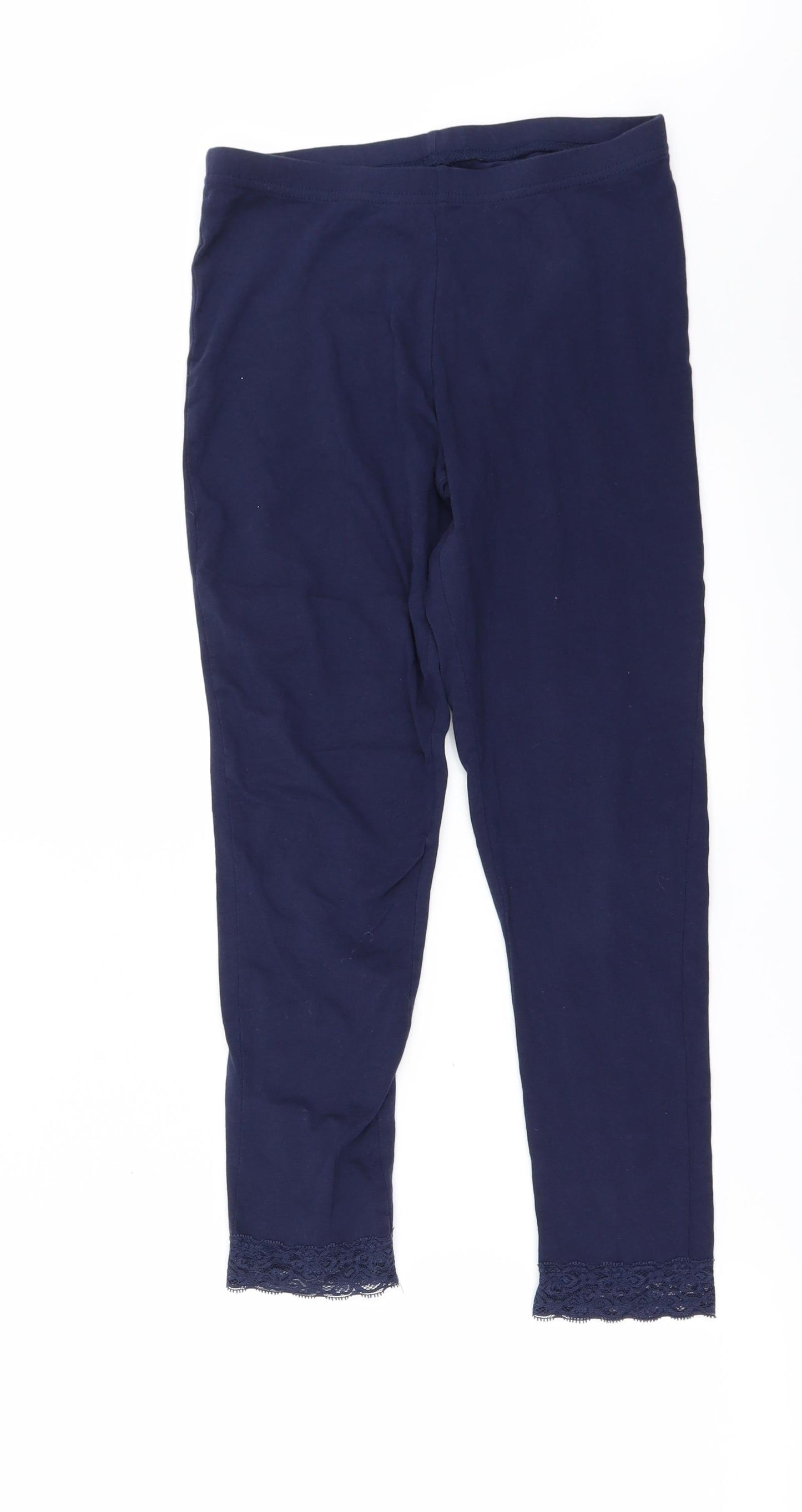 George Womens Blue   Cropped Leggings Size 12 L20 in - lace hem