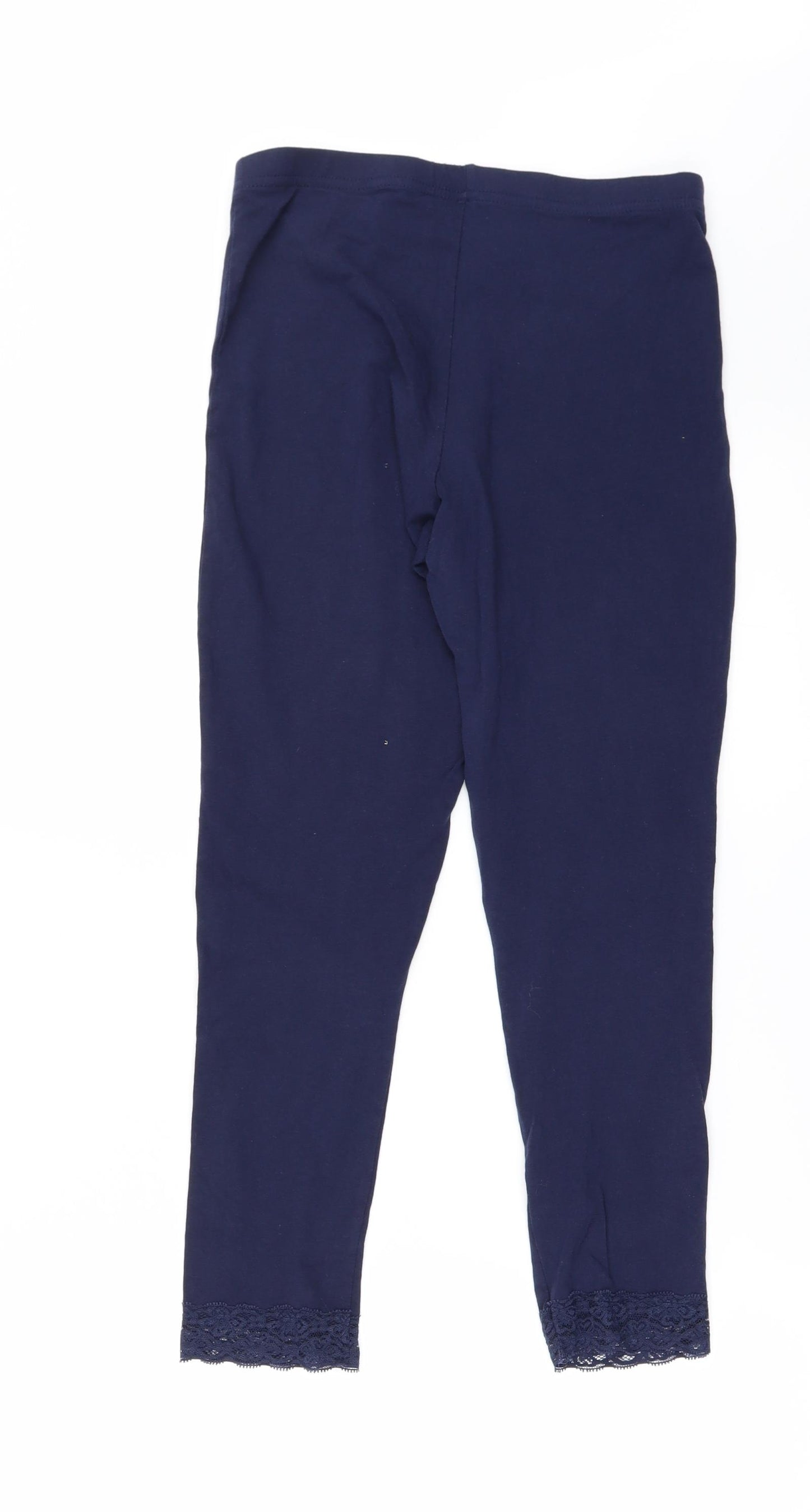 George Womens Blue   Cropped Leggings Size 12 L20 in - lace hem