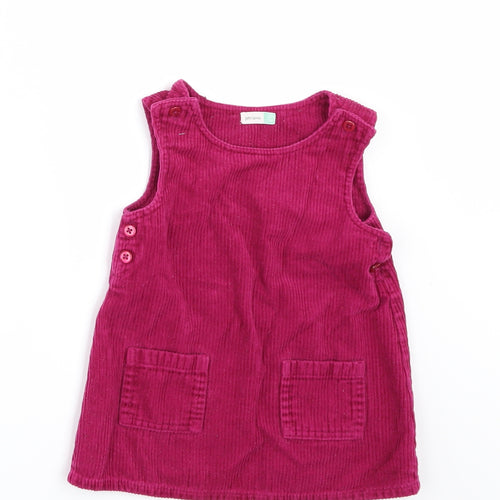 John Lewis Girls Red  Corduroy Pinafore/Dungaree Dress  Size 6-7 Years