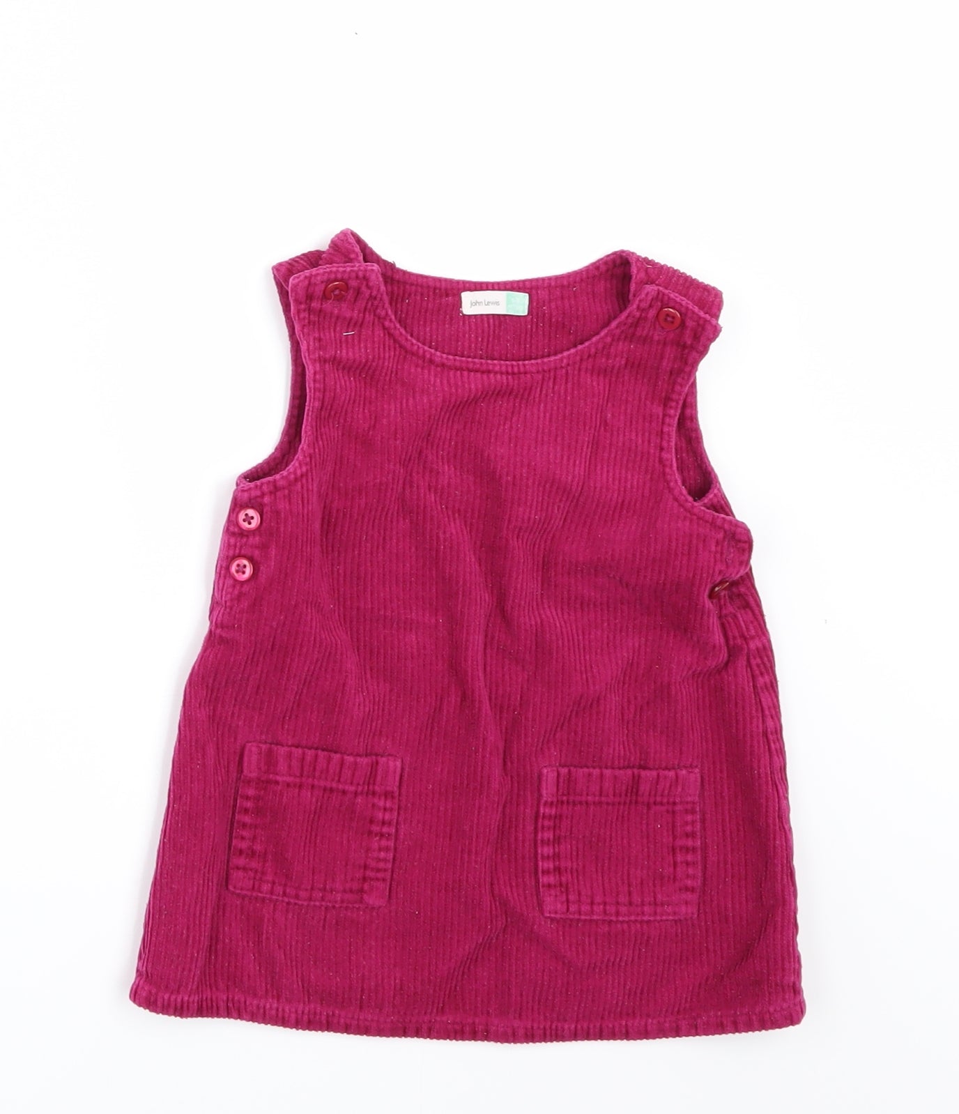 John Lewis Girls Red  Corduroy Pinafore/Dungaree Dress  Size 6-7 Years