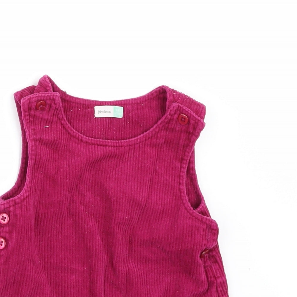 John Lewis Girls Red  Corduroy Pinafore/Dungaree Dress  Size 6-7 Years