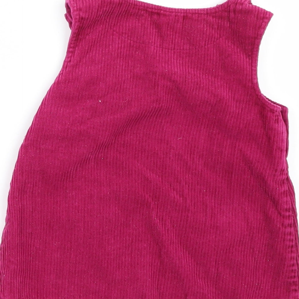 John Lewis Girls Red  Corduroy Pinafore/Dungaree Dress  Size 6-7 Years