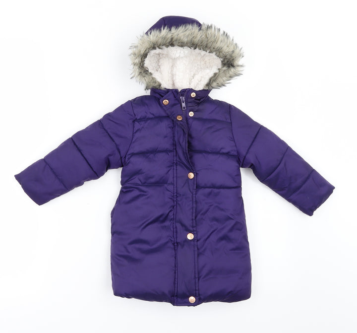 Mothercare Girls Purple   Jacket  Size 9-12 Months