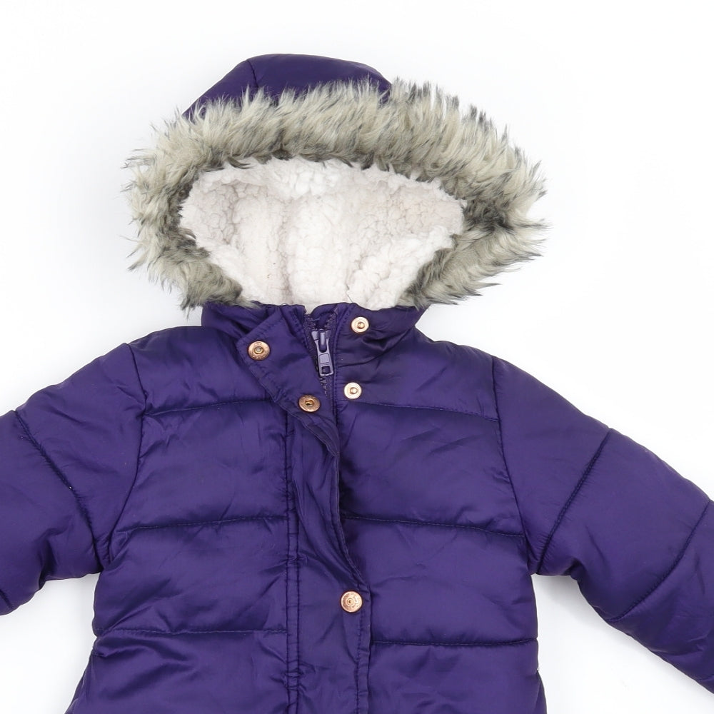 Mothercare Girls Purple   Jacket  Size 9-12 Months