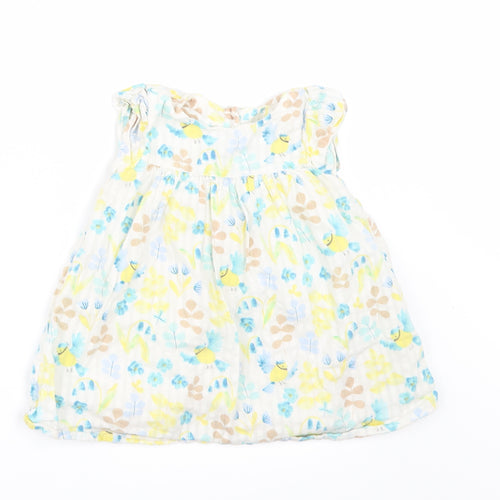 Marks and Spencer Girls White Floral  A-Line  Size 6-9 Months