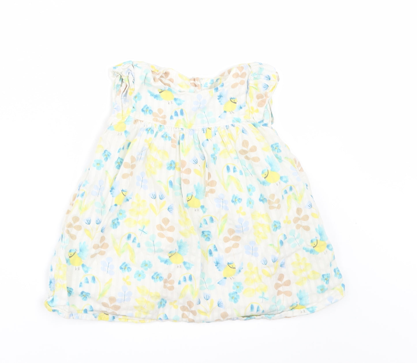 Marks and Spencer Girls White Floral  A-Line  Size 6-9 Months