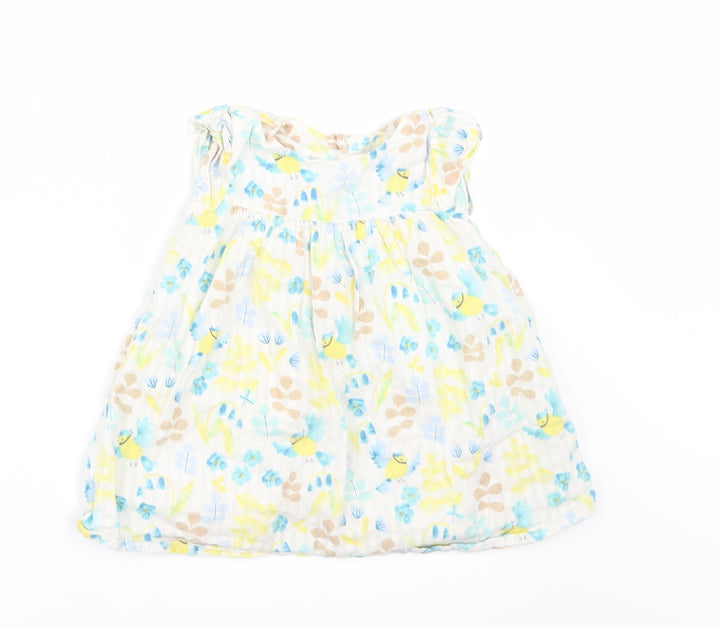 Marks and Spencer Girls White Floral  A-Line  Size 6-9 Months