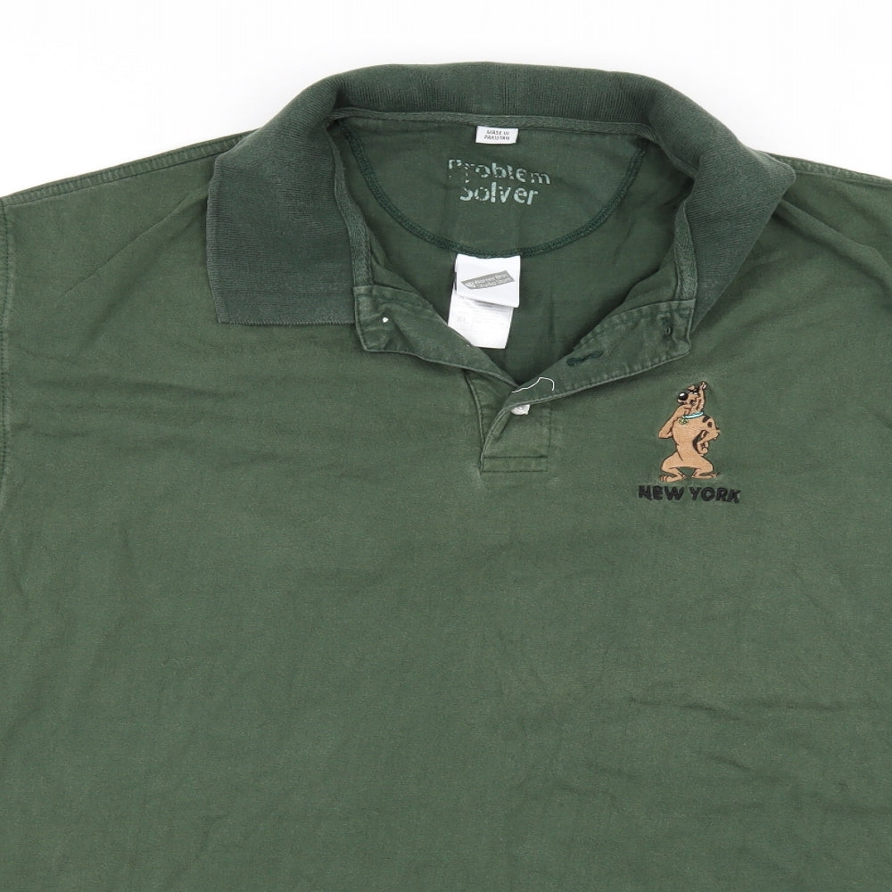 Warner Bros. Mens Green    Polo Size L
