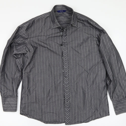 For Men Mens Black Striped   Button-Up Size M