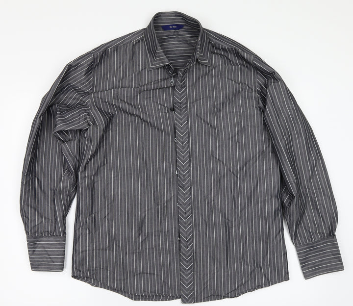 For Men Mens Black Striped   Button-Up Size M