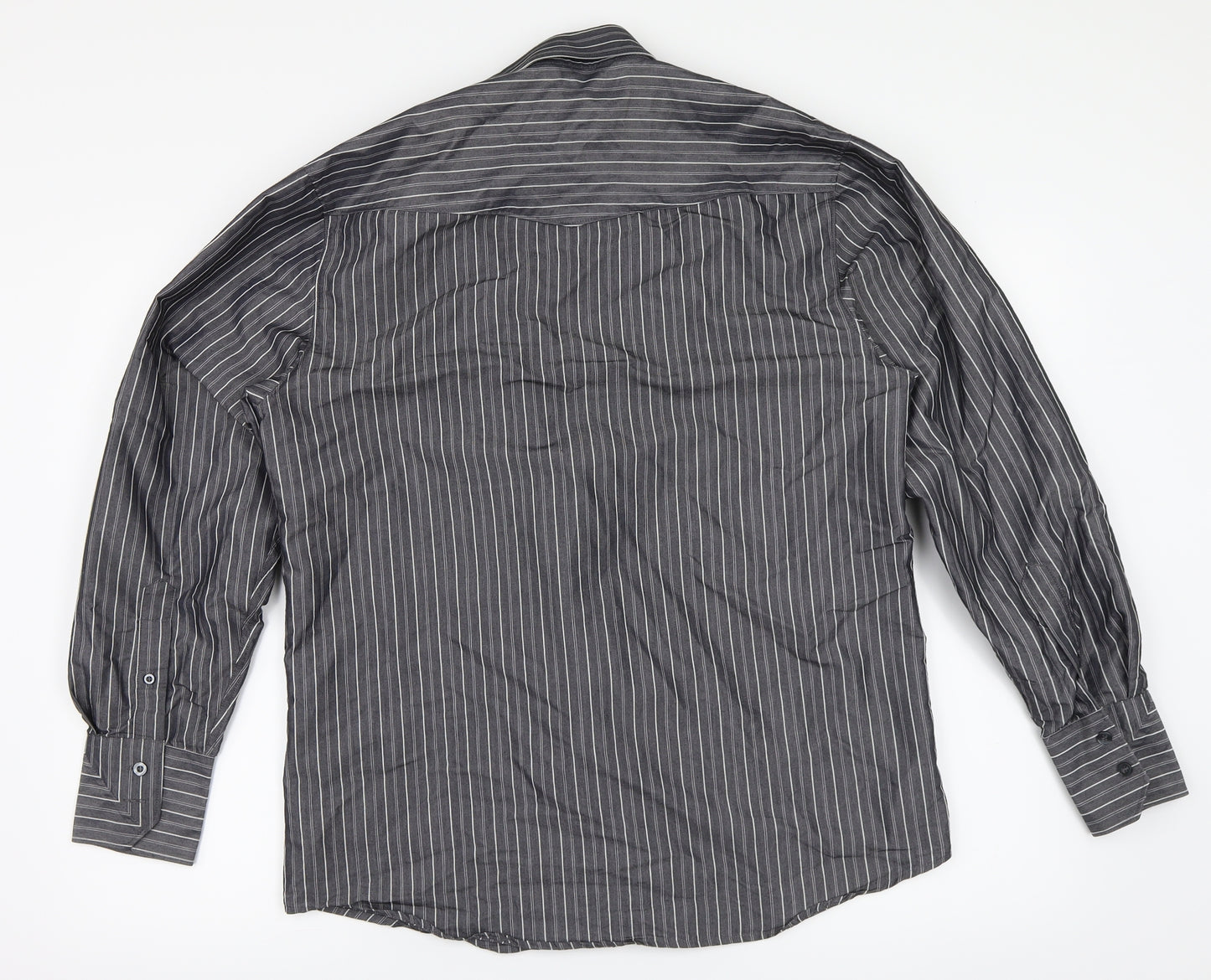 For Men Mens Black Striped   Button-Up Size M