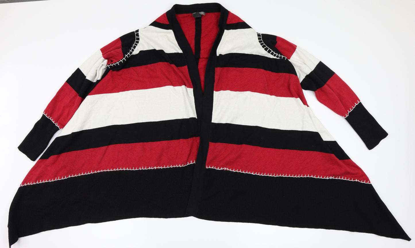 SPANNER Womens Multicoloured Striped  Wrap Jumper One Size