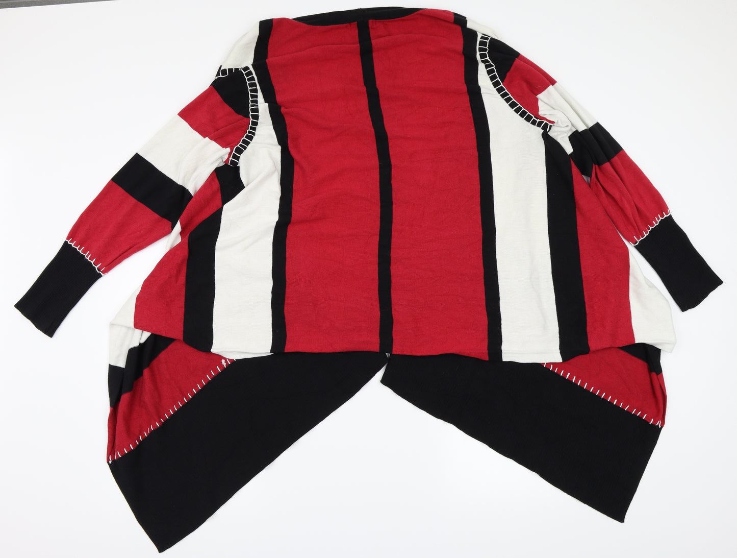 SPANNER Womens Multicoloured Striped  Wrap Jumper One Size